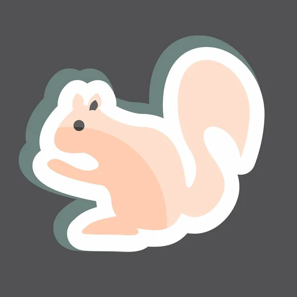 Sticker Squirrel Suitable Animal Symbol Simple Design Editable Design Template — Vetor de Stock