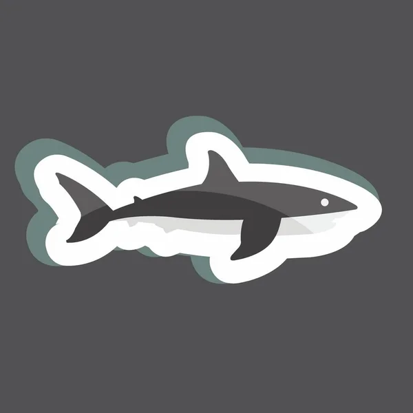 Sticker Shark Suitable Animal Symbol Simple Design Editable Design Template — Stockvektor