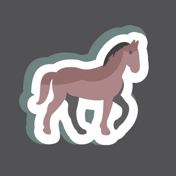 Sticker Horse Suitable Animal Symbol Simple Design Editable Design Template — Stockový vektor