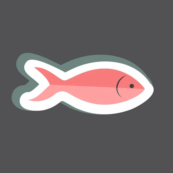 Sticker Fish Suitable Animal Symbol Simple Design Editable Design Template — Vetor de Stock