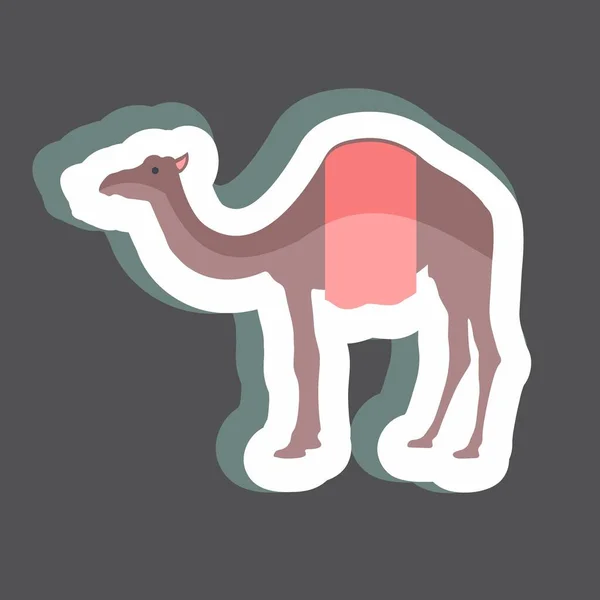 Sticker Camel Suitable Animal Symbol Simple Design Editable Design Template — Vetor de Stock