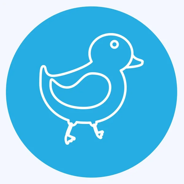 Icon Duck Suitable Animal Symbol Blue Eyes Style Simple Design — Stockový vektor