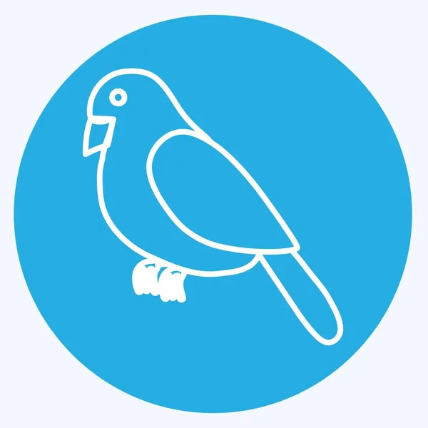 Icon Bird Suitable Animal Symbol Blue Eyes Style Simple Design — стоковый вектор