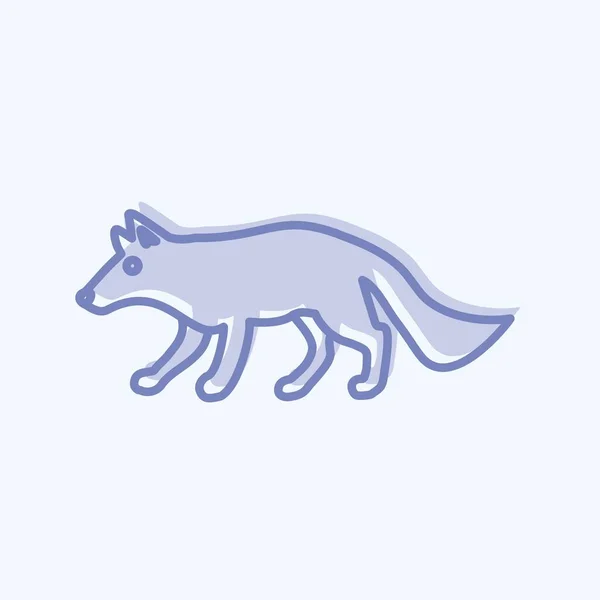 Icon Wolf Suitable Animal Symbol Two Tone Style Simple Design — Stockvektor