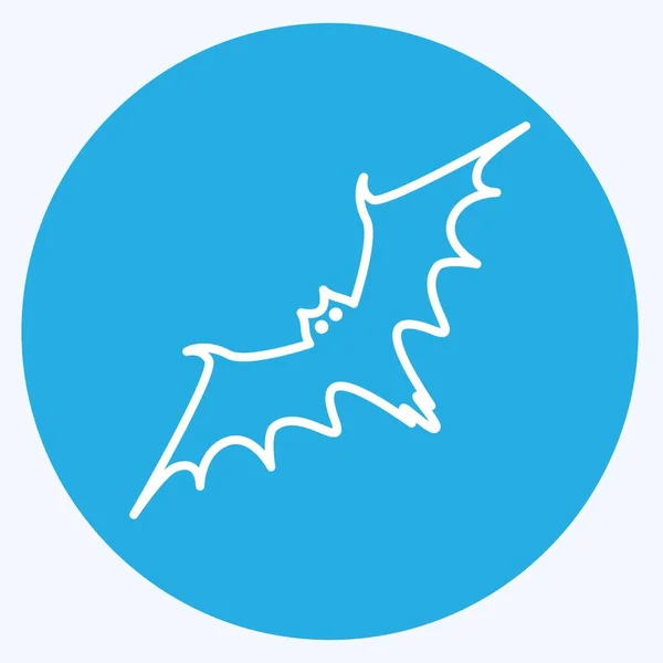 Icon Bat Vhodné Pro Zvířecí Symbol Stylu Modrých Očí Jednoduchý — Stockový vektor