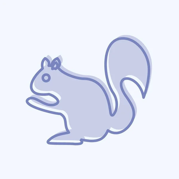Ikone Eichhörnchen Geeignet Für Tiersymbole Zwei Ton Stil Einfaches Design — Stockvektor