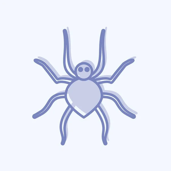 Icône Spider Adapté Symbole Animal Style Deux Tons Conception Simple — Image vectorielle