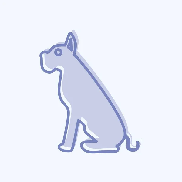 Icon Dog Suitable Animal Symbol Two Tone Style Simple Design — Stockvektor