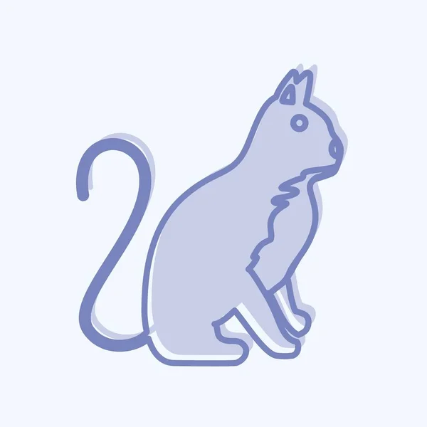 Ikon Katt Lämplig För Djur Symbol Två Ton Stil Enkel — Stock vektor
