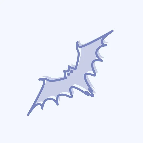 Icon Bat Vhodné Pro Zvířecí Symbol Dvoubarevný Styl Jednoduchý Design — Stockový vektor
