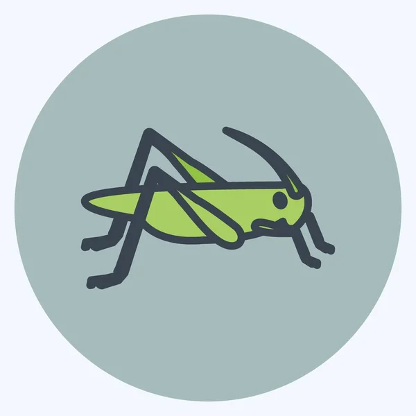 Icon Locust Infestation Suitable Disasters Symbol Color Mate Style Simple — Image vectorielle