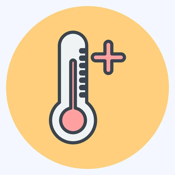 Icon Heat Wave Suitable Disasters Symbol Color Mate Style Simple — Wektor stockowy