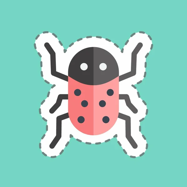 Sticker Line Cut Insect Infestation Suitable Disasters Symbol Color Mate — Vector de stock