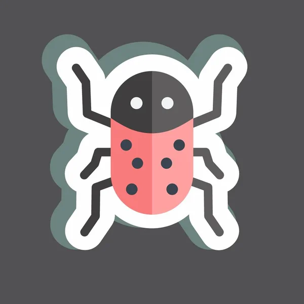Sticker Insect Infestation Suitable Disasters Symbol Color Mate Style Simple — 스톡 벡터