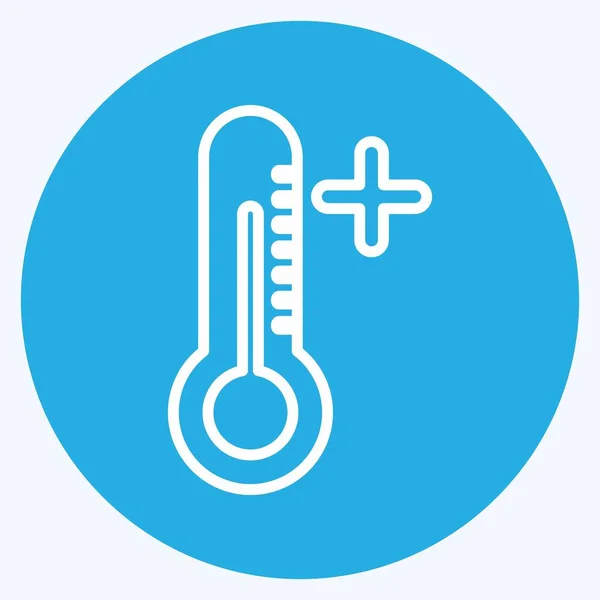 Icon Heat Wave Suitable Disasters Symbol Blue Eyes Style Simple — Stockvektor