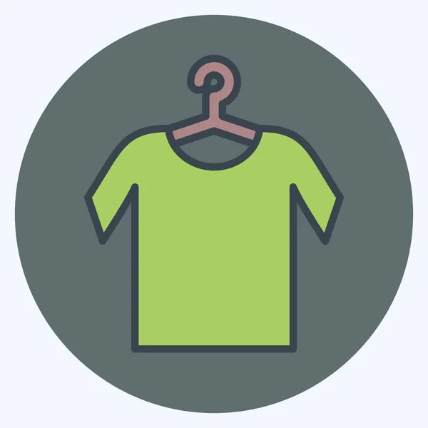 Icon Shirt Hanger Suitable Tailor Symbol Color Mate Style Simple — стоковый вектор