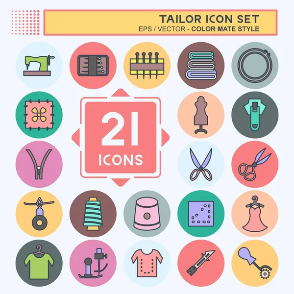 Terzi Simgesi Seti. Terzi sembolü için uygun. renk arkadaşı stili. Basit dizayn edilebilir. tasarım şablonu. Basit gösterim