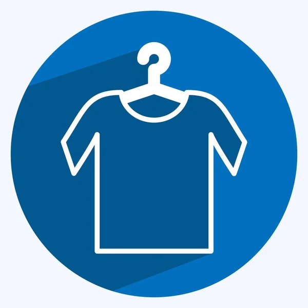 Icon Shirt Hanger Suitable Tailor Symbol Long Shadow Style Simple — 스톡 벡터