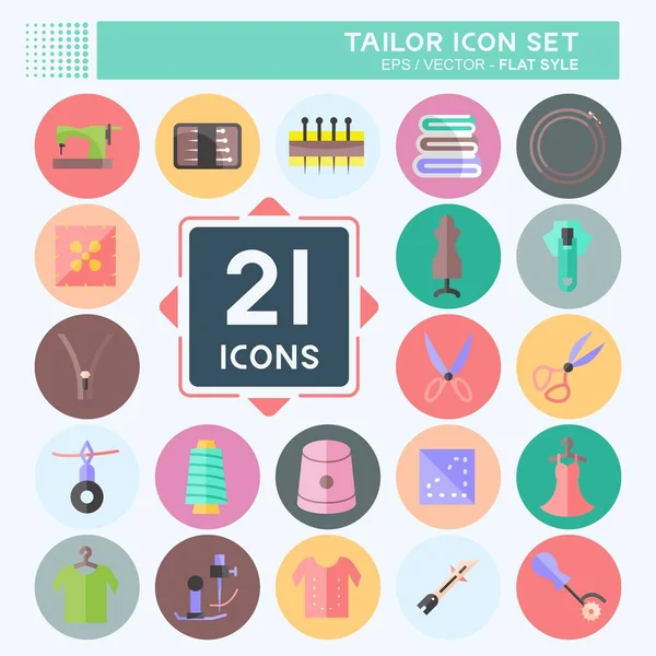 Terzi Simgesi Seti. Terzi sembolü için uygun. Düz stil. Basit dizayn edilebilir. tasarım şablonu. Basit gösterim