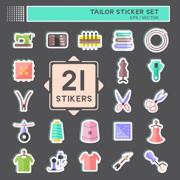 Terzi Çıkartması Seti. Terzi sembolü için uygun. Basit dizayn edilebilir. tasarım şablonu. Basit gösterim