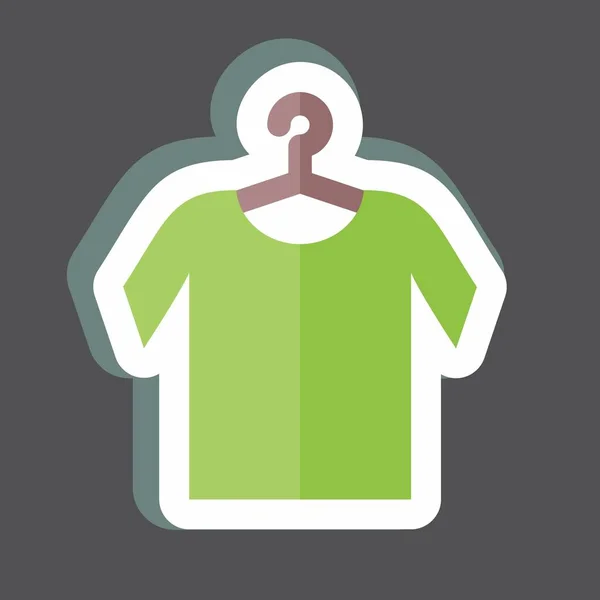 Sticker Shirt Hanger Suitable Tailor Symbol Simple Design Editable Design — Stock Vector