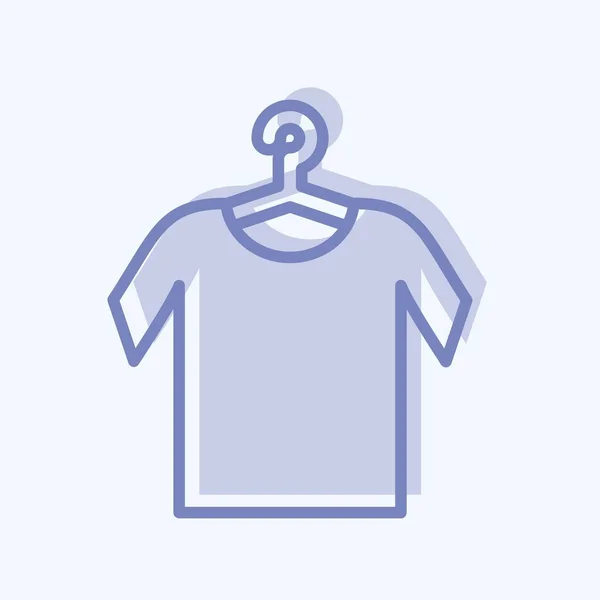 Icon Shirt Hanger Suitable Tailor Symbol Two Tone Style Simple — стоковый вектор