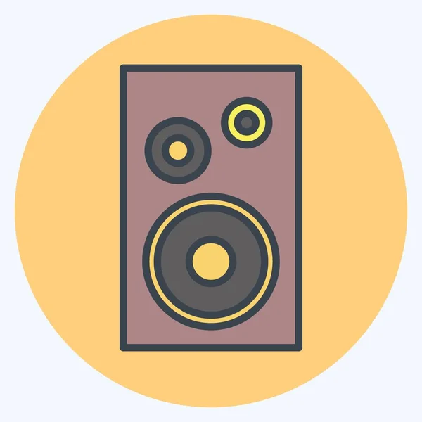 Icon Single Speaker Suitable Music Symbol Color Mate Style Simple — Stock Vector