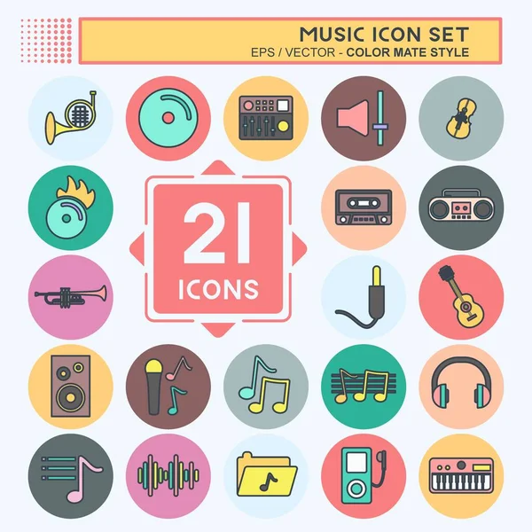 Müzik Simgesi Ayarları. Eğitim sembolü için uygun. renk arkadaşı stili. Basit dizayn edilebilir. tasarım şablonu. Basit gösterim