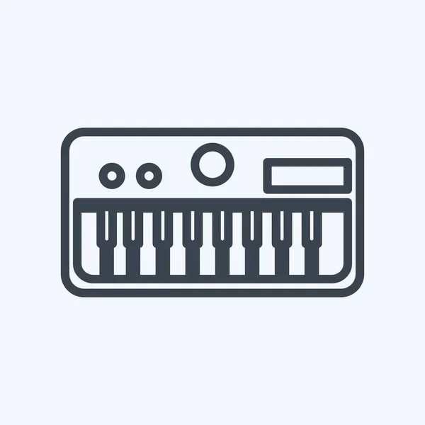 Icon Keyboard Suitable Music Symbol Line Style Simple Design Editable — Stockvektor