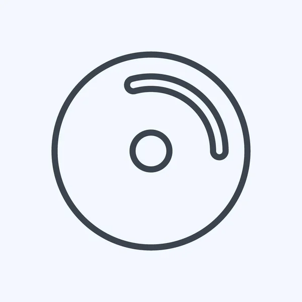 Icon Disc Suitable Music Symbol Line Style Simple Design Editable — Wektor stockowy