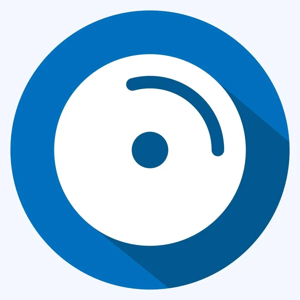 Icon Disc Suitable Music Symbol Long Shadow Style Simple Design — Wektor stockowy