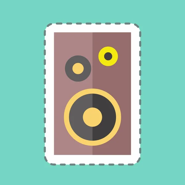 Sticker Line Cut Single Speaker Suitable Music Symbol Color Mate — Stock Vector