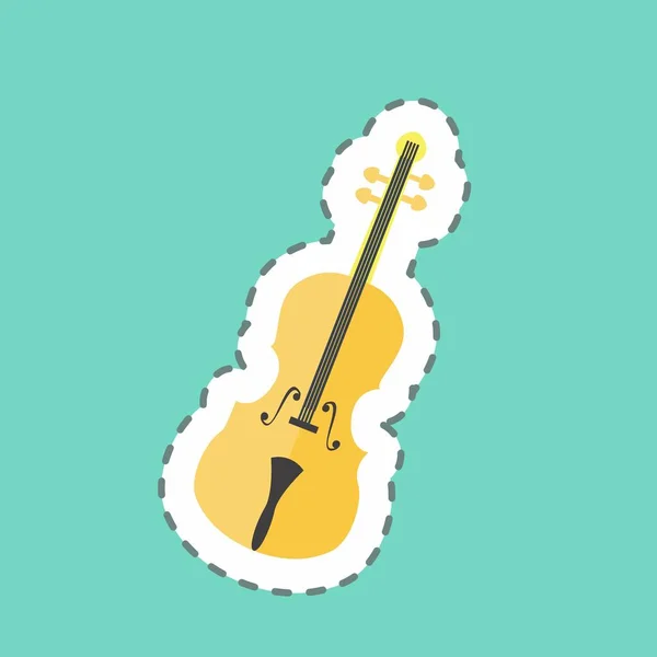 Sticker Line Cut Cello Suitable Music Symbol Color Mate Style — Vetor de Stock