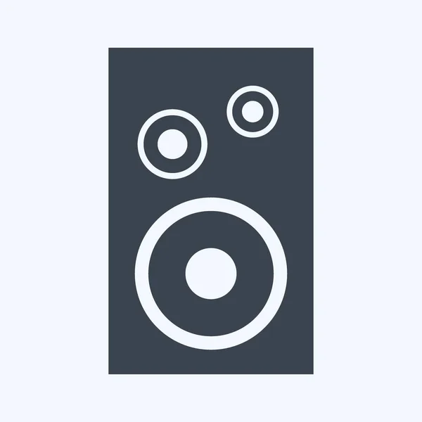 Icon Single Speaker Suitable Music Symbol Glyph Style Simple Design — Stock Vector