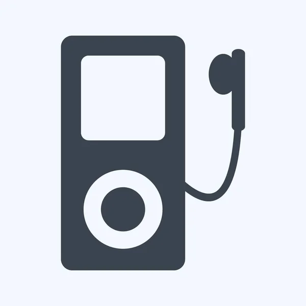 Icon Mp3 Player Suitable Music Symbol Glyph Style Simple Design — Stock Vector