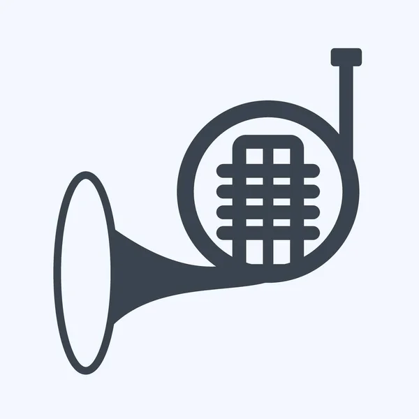 Icon French Horn Suitable Music Symbol Glyph Style Simple Design — ストックベクタ