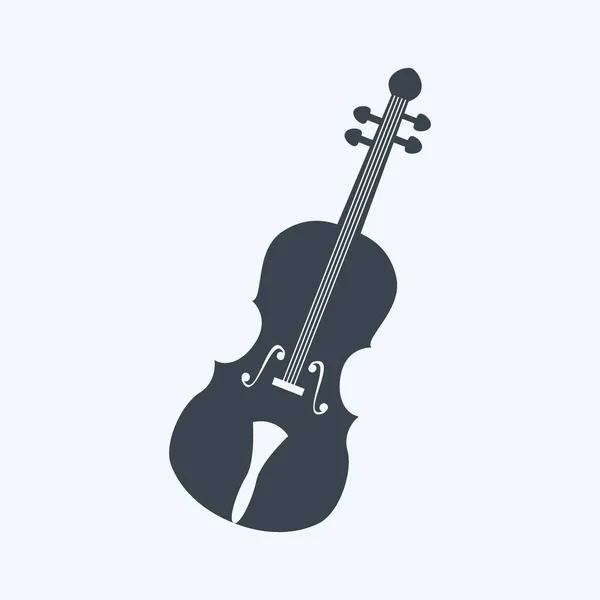 Icon Cello Suitable Music Symbol Glyph Style Simple Design Editable — Stock Vector