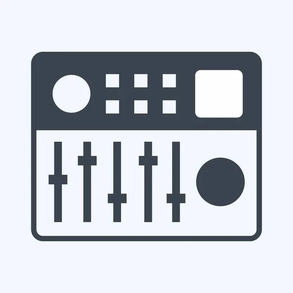 Ελεγκτής Εικόνων Κατάλληλο Για Μουσικό Σύμβολο Στυλ Glyph Απλό Σχεδιασμό — Διανυσματικό Αρχείο