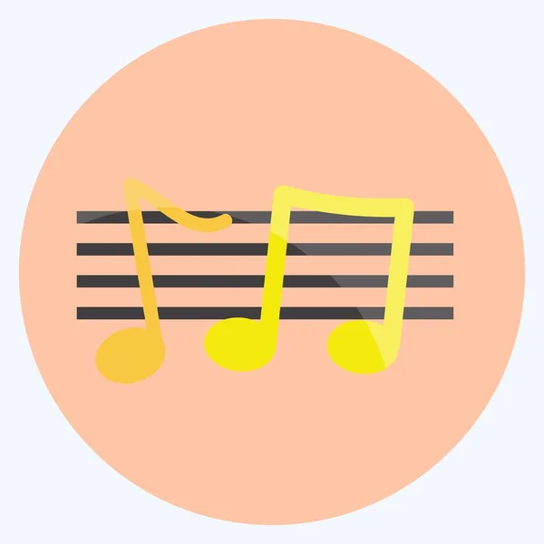 Icon Music Staff Suitable Music Symbol Flat Style Simple Design — Stockvektor