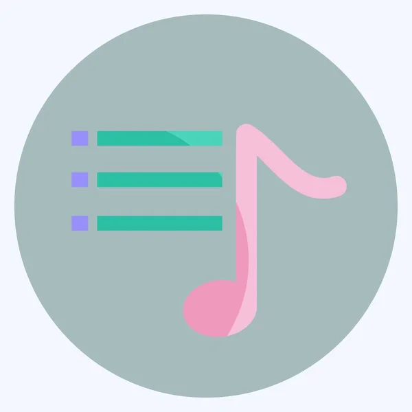 Icon音乐选项 适用于音乐符号 平坦的风格 简单的设计可以编辑 设计模板向量 简单的符号说明 — 图库矢量图片