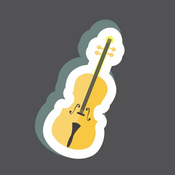 Sticker Cello Suitable Music Symbol Color Mate Style Simple Design — Stock Vector