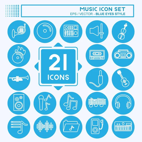 Müzik Simgesi Ayarları. Eğitim sembolü için uygun. Mavi gözlü. Basit dizayn edilebilir. tasarım şablonu. Basit gösterim