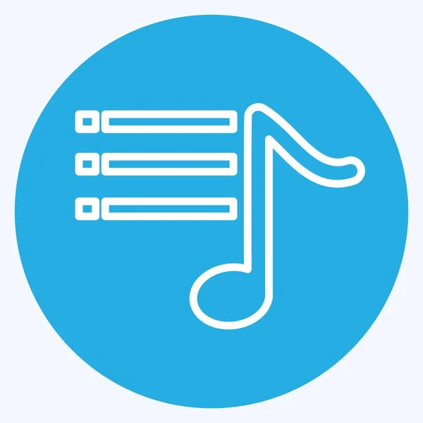 Icon音乐选项 适用于音乐符号 蓝眼睛风格 简单的设计可以编辑 设计模板向量 简单的符号说明 — 图库矢量图片