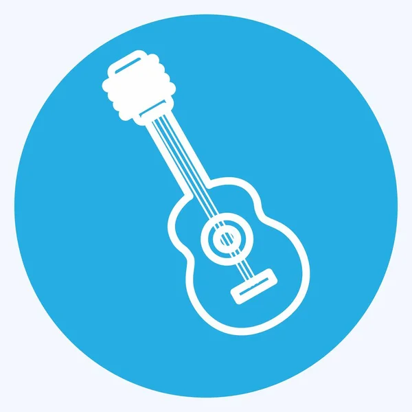 Icon Guitar Suitable Music Symbol Blue Eyes Style Simple Design — Image vectorielle