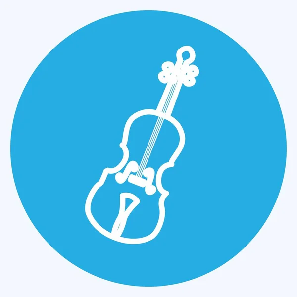 Icon Cello Suitable Music Symbol Blue Eyes Style Simple Design — Stock Vector