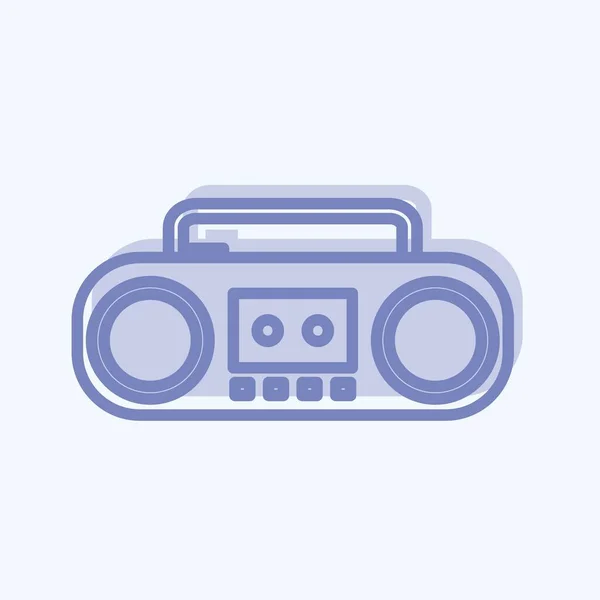 Icon Casette Player Suitable Music Symbol Two Tone Style Simple — Stockvektor