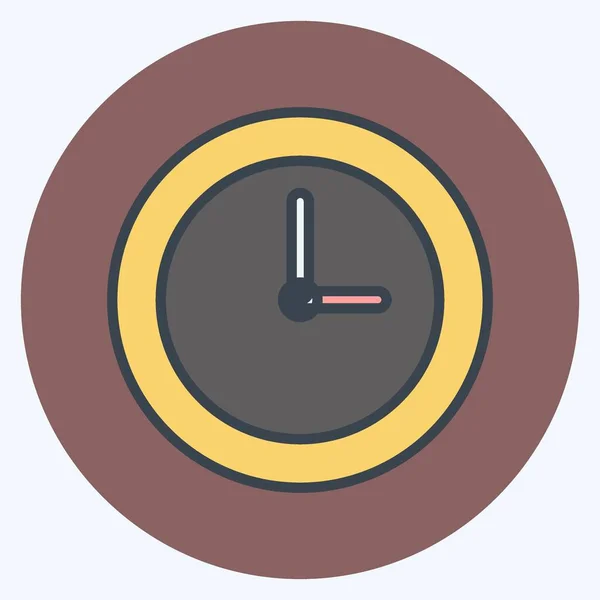 Reloj Iconos Adecuado Para Símbolo Del Partido Estilo Mate Color — Vector de stock