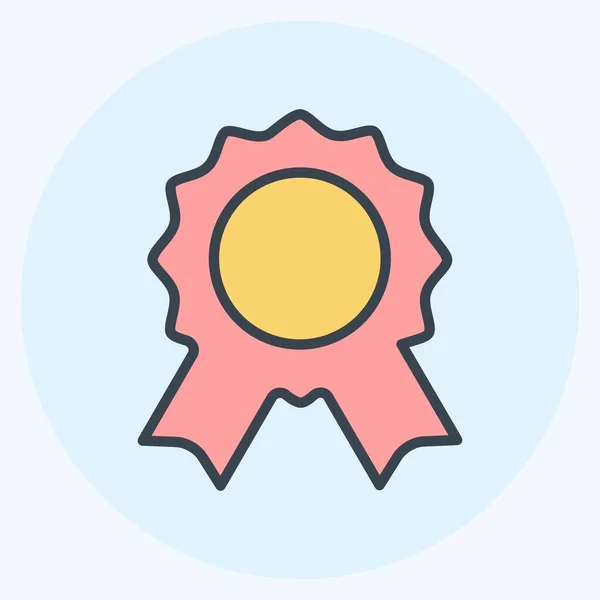 Icon Badge Suitable Party Symbol Color Mate Style Simple Design — Archivo Imágenes Vectoriales