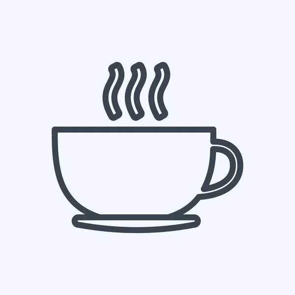 Icon Coffee Cup Suitable Party Symbol Line Style Simple Design — Stockvektor