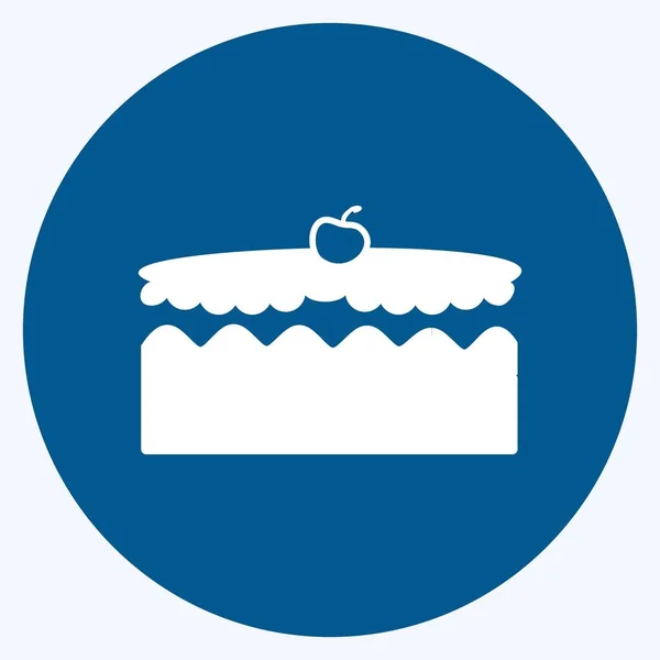 Icon Cake Suitable Party Symbol Long Shadow Style Simple Design — Archivo Imágenes Vectoriales